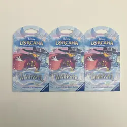 Disney Lorcana TCG Winterspell Booster Pack 12 Cards Darkwing Duck Lot of 3 - Image 1