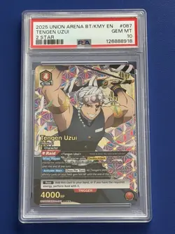 2025 Union Arena Demon Slayer Tengen Uzui SR 2 Star PSA 10 EN #087 Gem Mint - Image 1