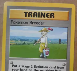 Pokemon Breeder 105/130 Rare Non-Holo Base 2 Set Pokemon Trainer Card LP - Image 2