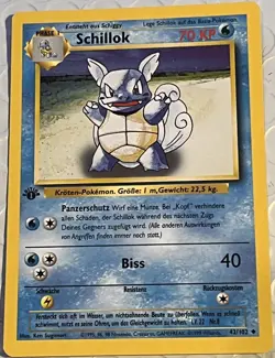 POKEMON Card GERMAN BASE SET 1st Edition "SCHILLOK" #42/102 Uncommon Hi Grade NM - Image 1