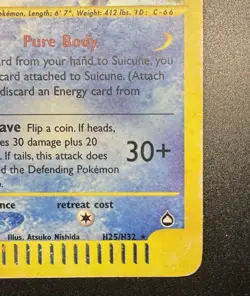 Suicune H25/H32 Aquapolis e-reader Holo Rare Legendary Pokemon TCG Heavy Played - Image 4