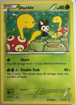 Pokemon Shuckle 2013 3/113 Legendary Treasures Regular - Image 1
