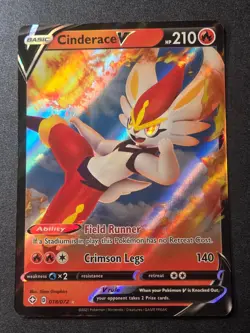 Cinderace V 018/072 NM Shining Fates Holo V Rare Pokemon - Image 1