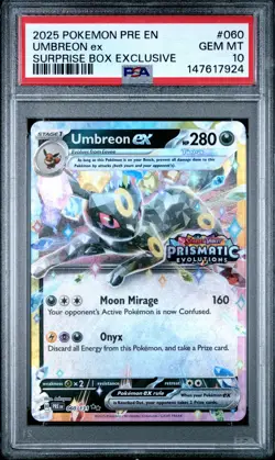 2025 POKEMON PRE EN-PRISMATIC EVOLUTIONS #060 UMBREON EX PSA 10 - Image 1