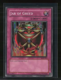Yu-Gi-Oh! Jar of Greed Labyrinth of Nightmare Super Rare • LON-047 Unlimited - Image 1