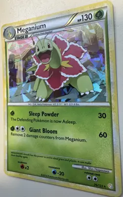 2010 Pokemon Meganium Heartgold Soulsilver 26/123 Exclusive Cracked Ice Holo LP - Image 3