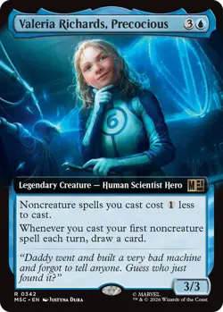 x1 Valeria Richards, Precocious - Extended Art R MTG Commander: Marvel Super Her - Image 1