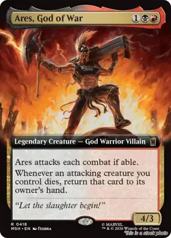 (Preorder) MTG Ares, God of War (Extended Art) 418 Marvel Super Heroes NM Magic - Image 1