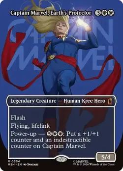 MTG Marvel Super Heroes Captain Marvel, Earth's Protector 0354 Borderless Mythic - Image 1