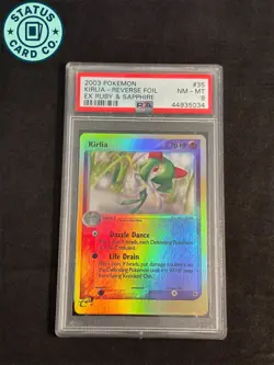 2003 Pokemon Ex Ruby & Sapphire #35 Kirlia Reverse Foil PSA 8 NM-MT - Image 1
