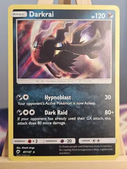 87/147 Darkrai Burning Shadows Holo Rare Pokemon TCG - Image 1