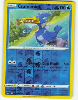 Cramorant - Reverse Holo - 40/185 Vivid Voltage - Pokemon TCG - 2020 - Image 1