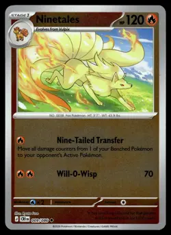 Ninetales 009/086 Uncommon ME04: Chaos Rising Pokemon Reverse Holo Near Mint - Image 1