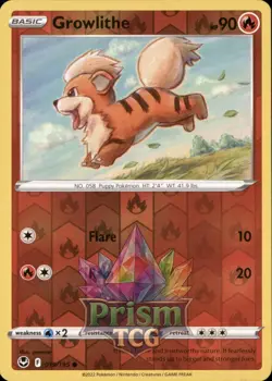 Growlithe 19/195 Common Reverse Holo Silver Tempest Pokemon - Image 1