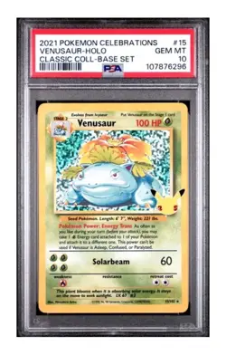 2021 POKEMON CELEBRATIONS CLASSIC COLLECTION #15 VENUSAUR-HOLO PSA 10 - Image 1