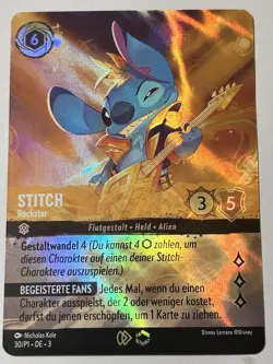 Stitch Rock Star Lorcana Enchanted Set Champ Championship Foil Enchanted 30/P1 - Image 1