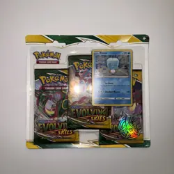 Pokemon Sword Shield Evolving Skies 3-Pack Blister Booster Eiscue Promo Sealed - Image 1