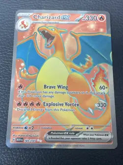Pokemon TCG Charizard EX Full Art 183/165 Scarlet & Violet 151 NM Condition - Image 1