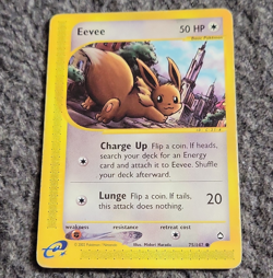 Pokemon TCG Eevee 75/147 Aquapolis Common Regular EN Basic 50HP Unlimited 2002 - Image 1
