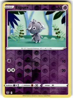 Espurr 081/195 Common Silver Tempest Pokemon Reverse Holo Near Mint - Image 1