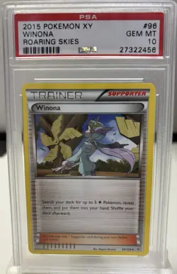 2015 Pokemon XY Winona PSA 10 Roaring Skies #96 Trainer Gem Mint Low Pop - Image 1