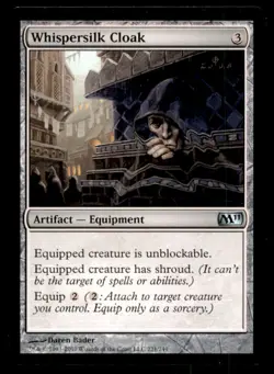 MTG Whispersilk Cloak LP Light Play Magic 2011 [2582] - Image 1