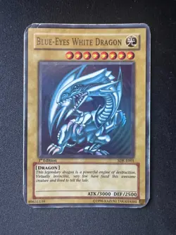 1st Edition BLUE EYES WHITE DRAGON SDK-E001 Ultra Rare Holo DAMAGED Yu-Gi-Oh! - Image 1