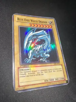 1st Edition BLUE EYES WHITE DRAGON SDK-E001 Ultra Rare Holo DAMAGED Yu-Gi-Oh! - Image 4