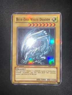 1st Edition BLUE EYES WHITE DRAGON SDK-E001 Ultra Rare Holo DAMAGED Yu-Gi-Oh! - Image 5