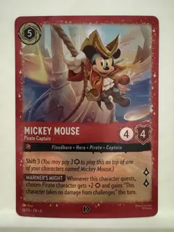Ravensburger Disney Lorcana Mickey Mouse - Pirate Captain Promo Holo Ruby #18 EN - Image 1
