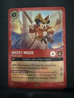 Ravensburger Disney Lorcana Mickey Mouse - Pirate Captain Promo Holo Ruby #18 EN - Image 3
