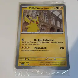 Pikachu At The Museum, Pokemon X Natural History Museum Jumbo Promo Card Sealed - Image 1