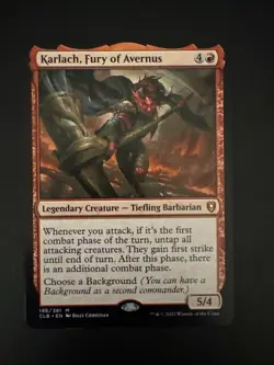 Karlach, Fury of Avernus #186 Magic Commander Legends: Battle for Baldur's Gate - Image 1