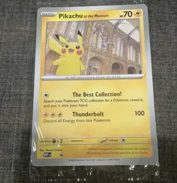 Pokemon Pikachu at the Natural History Museum Sealed Jumbo Promo Card & Booklet - Image 2