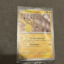 Pikachu At The Museum Pokemon Promo Card. New And Sealed jumbo card - Image 1