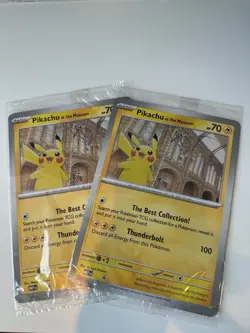 Pikachu At The Museum Sealed Jumbo Pokemon Card Promo X2 - Image 1