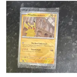 Pokemon TCG Pikachu at the museum sealed jumbo promo card - Image 1