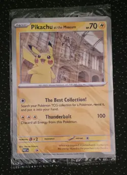 Jumbo Pikachu At The Museum Promo Pokemon Card New And Sealed - Image 1