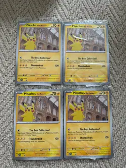 4x Pokemon TCG Pikachu At The Museum - Jumbo Promo Card Exclusive - NEW / Sealed - Image 1