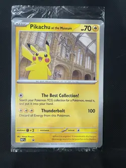 Pokemon TCG Pikachu At The Museum Promo Card Sealed Jumbo Card New - Image 1