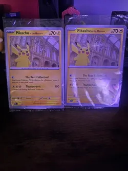 2x Sealed Pikachu At The Museum Natural History Museum Jumbo Pokemon Promo Card - Image 1