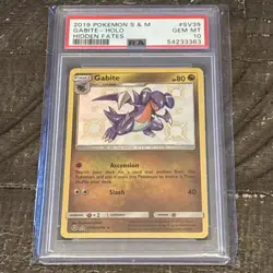 Pokemon TCG Gabite Hidden Fates Holo Shiny Rare Card SV39/SV94 PSA 10 Gem Mint - Image 1