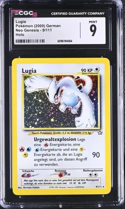 CGC 9 MINT Lugia 2001 Neo Genesis 9/111 Holo GERMAN Pokemon Card - Image 1
