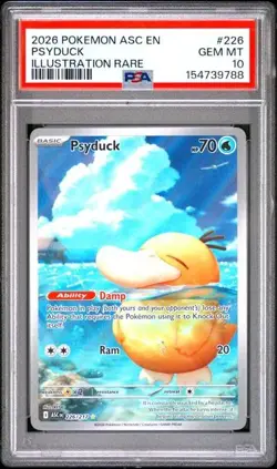 2026 Pokemon Ascended Heroes Psyduck Illustration Rare IR Card #226/217 PSA 10 - Image 1