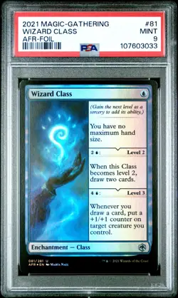 MTG Wizard Class FOIL Adventures in the Forgotten Realms (AFR) #081 PSA Mint - Image 1