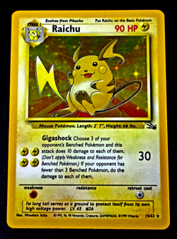 Raichu 14/62 Holo Rare Fossil Unlimited MP with Free eBay Shipping - Image 3