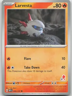 Larvesta 040/197 Common Promo Battle Academy Pokemon Near Mint - Image 1