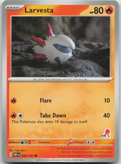 Larvesta 040/197 Common STAMPED Pokemon Near Mint C - Image 1