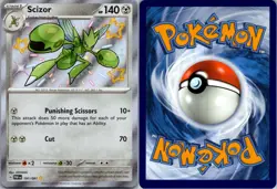 SCIZOR 191/091 SHINY RARE PALDEAN FATES POKEMON NM - Image 3