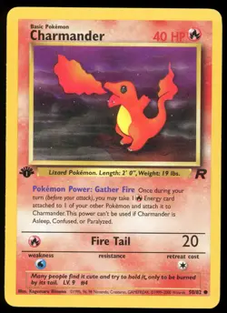Charmander 50/82 Common Team Rocket Pokemon 1st Edition NM - Image 1